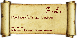 Podhorányi Lajos névjegykártya