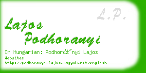 lajos podhoranyi business card